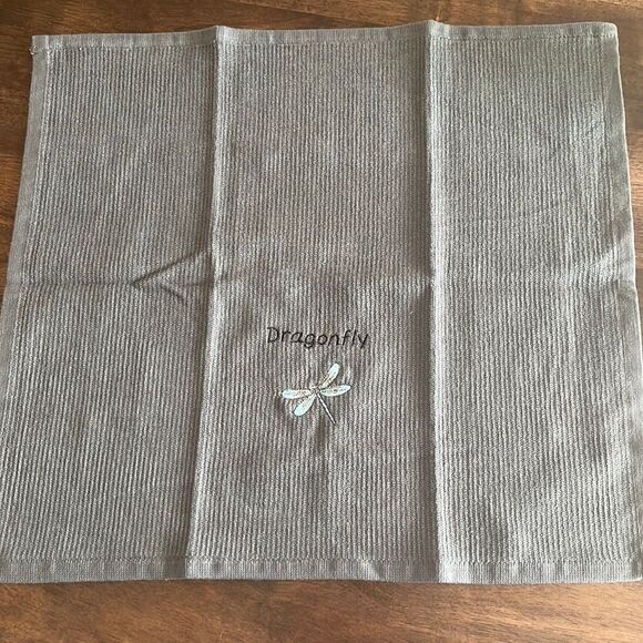 Gray Cotton Dragonfly Kitchen Bar-Mop 18” by 16” - Picture 4 of 5